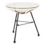 Table d'appoint à la mode en verre trempé avec écorce - blanc, l 17,84 po x P 17,84 po, H 17,49 po, assemblage requis, support de pieds en fer, structure contemporaine, matériau requis