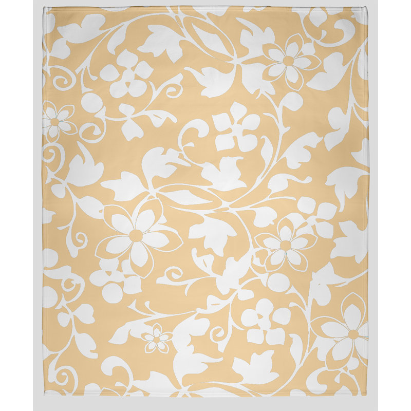 Jeté polaire floral, L 60 po x L 80 po, 1.95, Jaune maïs