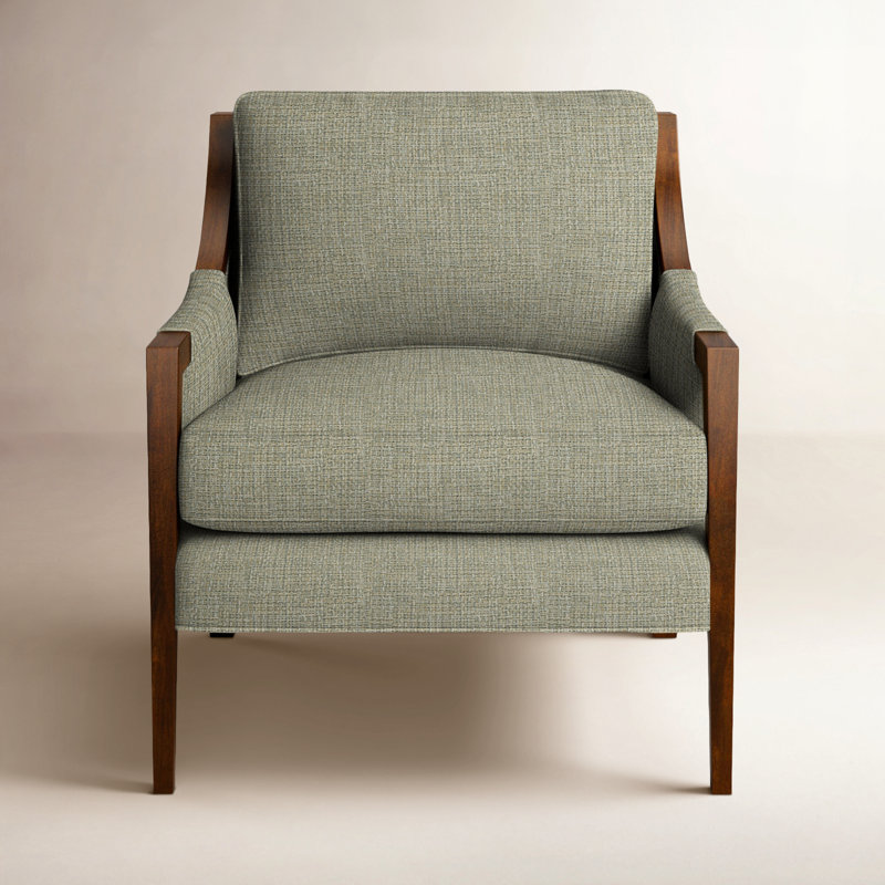 Mikel 32" Wide Polyester Armchair, Drusky Beige Performance