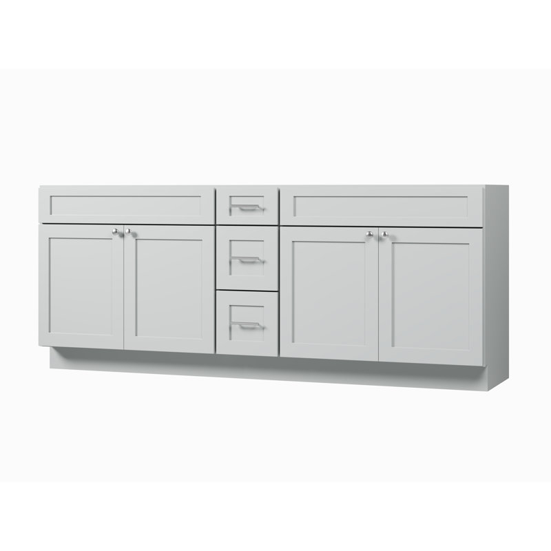 Base de meuble-lavabo double 84 po Disar, Gris