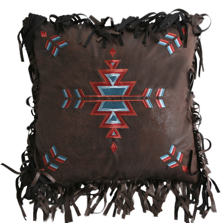 Turquoise Chamarro Faux Leather Throw Pillow Carstens Inc.