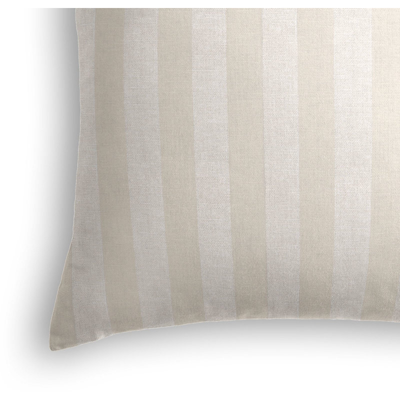 Show Stopper Striped Linen Reversible Throw Pillow, 16" x 16", Silver