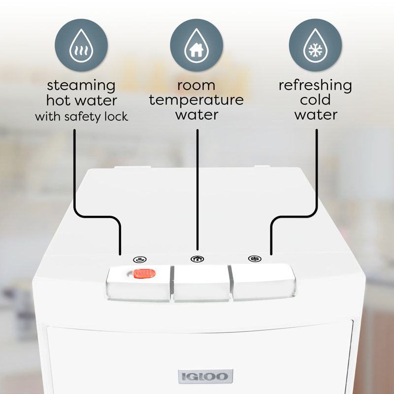 Distributeur d'eau chaude, froide et ambiante Igloo, Blanc
