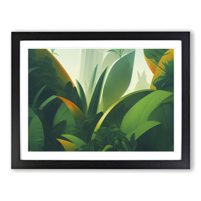 Deep In The Jungle - Single Picture Frame Print, 25cm H x 34cm W x 2cm D, Black Framed