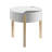White & Natural Round End Table