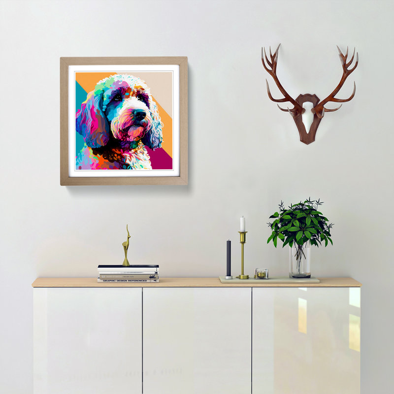Cockapoo Fauvism - Framed Print, Oak