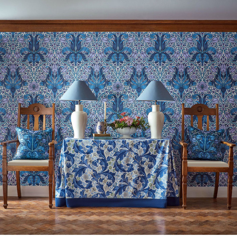 Bedford Park Leicester Fabric, Paradise Blue