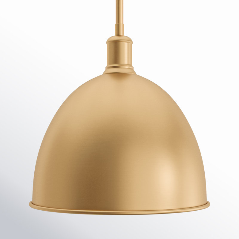 Luminaire suspendu 1 lumière Waldon Sawyer, H 12,5 po x l 12,5 po, Laiton classique