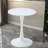 Modern Round Dining Table, White Mdf Tulip Base For Kitchen