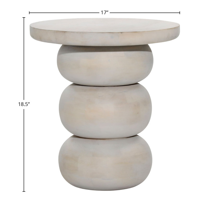 Demetra Mango End Table, White
