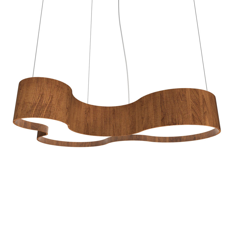 Orgânica 1 - Light LED Pendant, Imbuia, 7.8" H x 39" W x 26.52" D