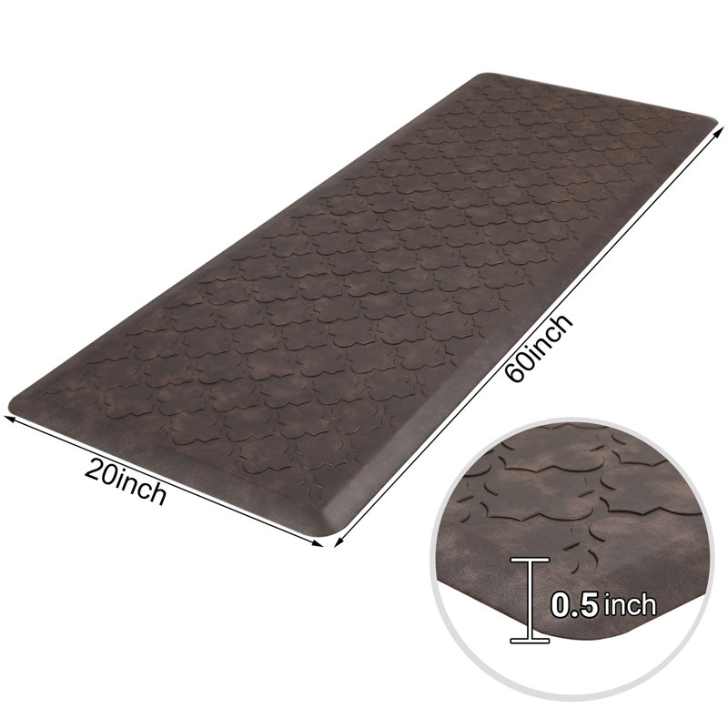 Tapis de cuisine Makasha, Tapis de couloir 1 pi 8 po x 4 pi 11 po, gris