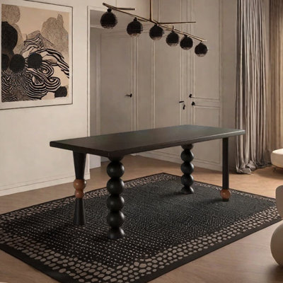 Table de salle à manger en bois de frêne noir