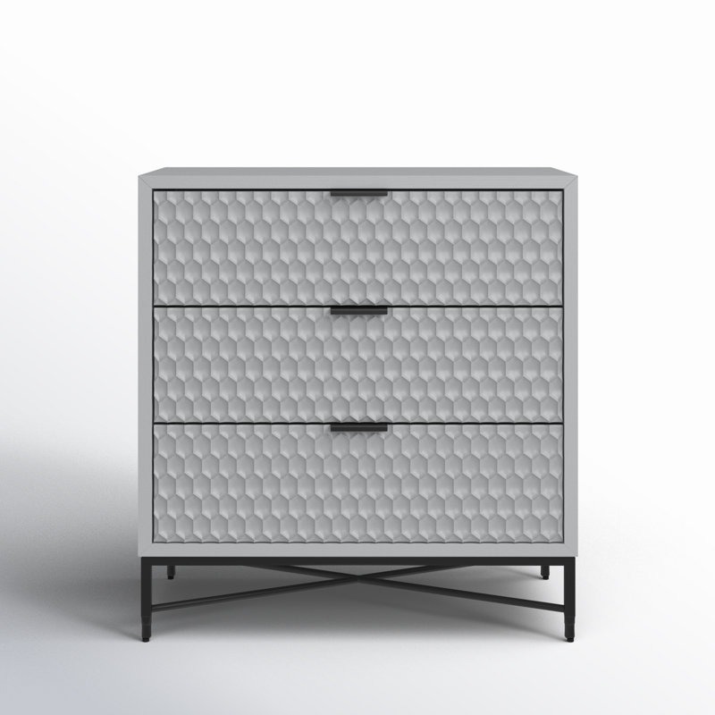 Capra 32" W 3-Drawer Wood Standard Dresser, Sky Gray