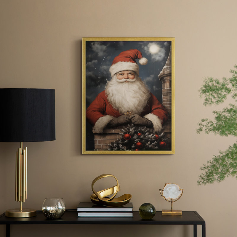 Art des Fêtes de Noël - série 2-CCGCLXII, reproduction encadrée - bois massif, H 30 po x l 24 po, Doré