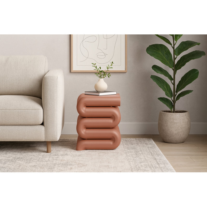 Table de bout en fer Roland, Terracotta