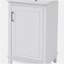 Petite armoire de maquillage de 20 pouces avec lavabo en céramique - 20 * 14,5 * 33,3 pouces, grand espace de rangement, 1 porte à fermeture en douceur