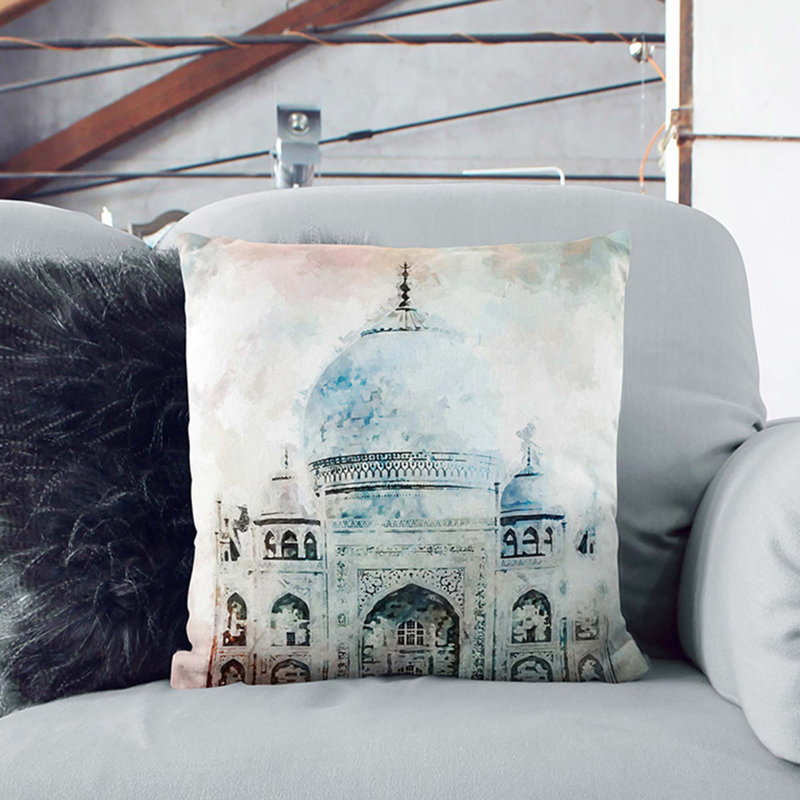 Square Throw Cushion, White, 55cm H x 55cm W x 20cm D