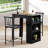 Alaura 2 - Person Counter Height Dining Set Dining Table with Triple Storage Tiers Upholstered Chair Set-262615314