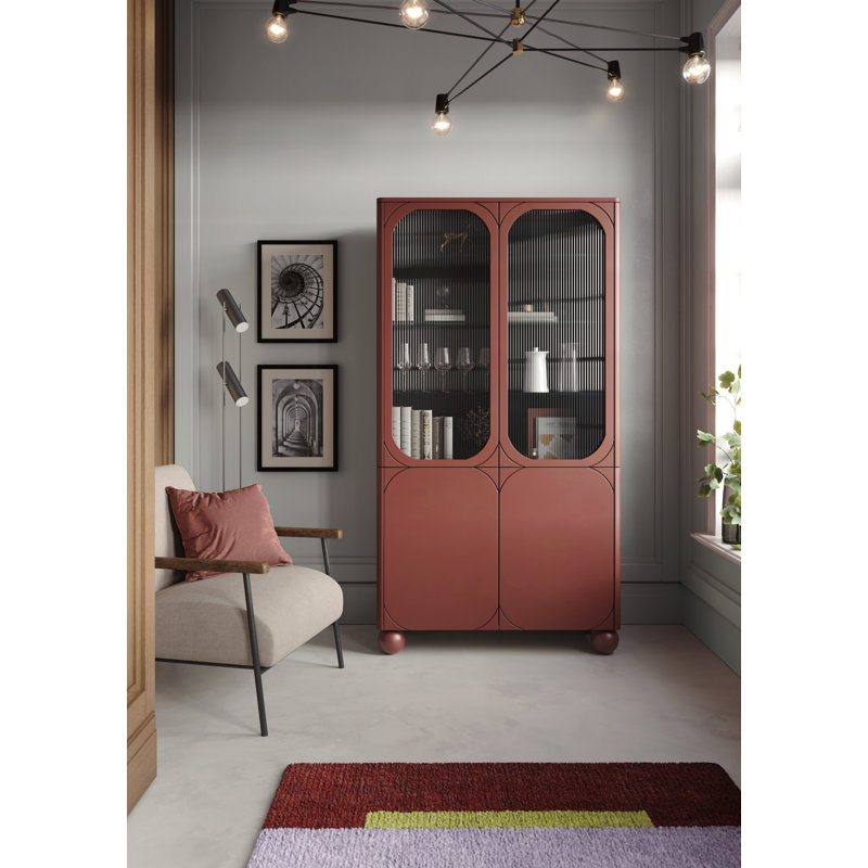 Livonia Display Cabinet, Burgundy