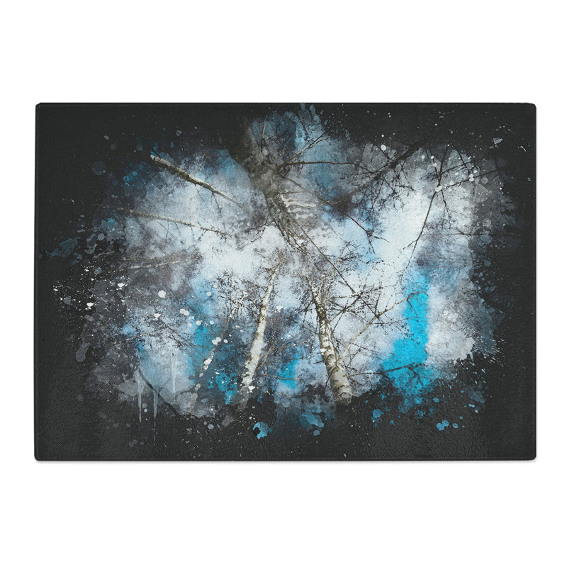 Birch Tree Forest Vol.3 Paint Splash Chopping Board, 0.4cm H x 20cm W x 28.5cm L
