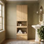 Armoire de salle de bain avec tablette ouverte et tiroir