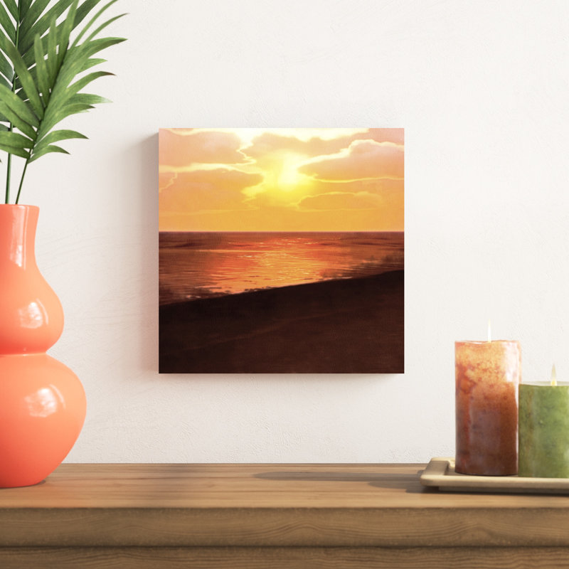 Coucher de soleil et rêves II, H 12 po x l 12 po