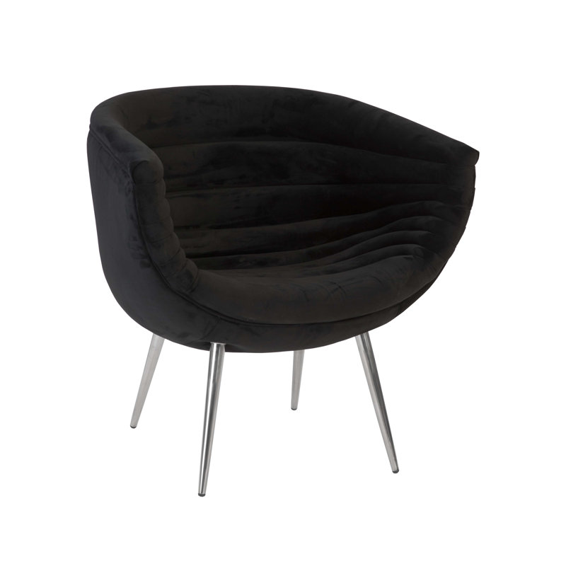 Nouveau 28" Wide Barrel Chair, Black Polyester Blend