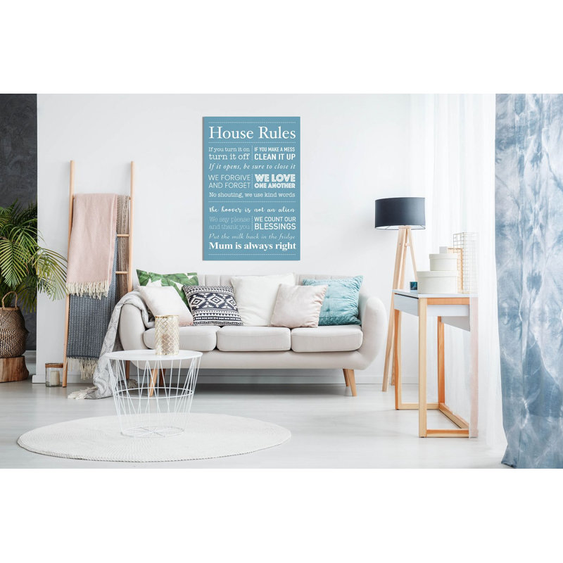 House Rules - Wrapped Canvas Print, 76cm H x 51cm W