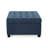Navy Blue Upholstered Storage With Contemporary Look, Birch Wood Legs, Hinges And 18.33 In Height