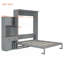 Grand lit escamotable avec armoire de rangement, support à vin, porte-verre, tiroirs et bande DEL multicolore-163404121