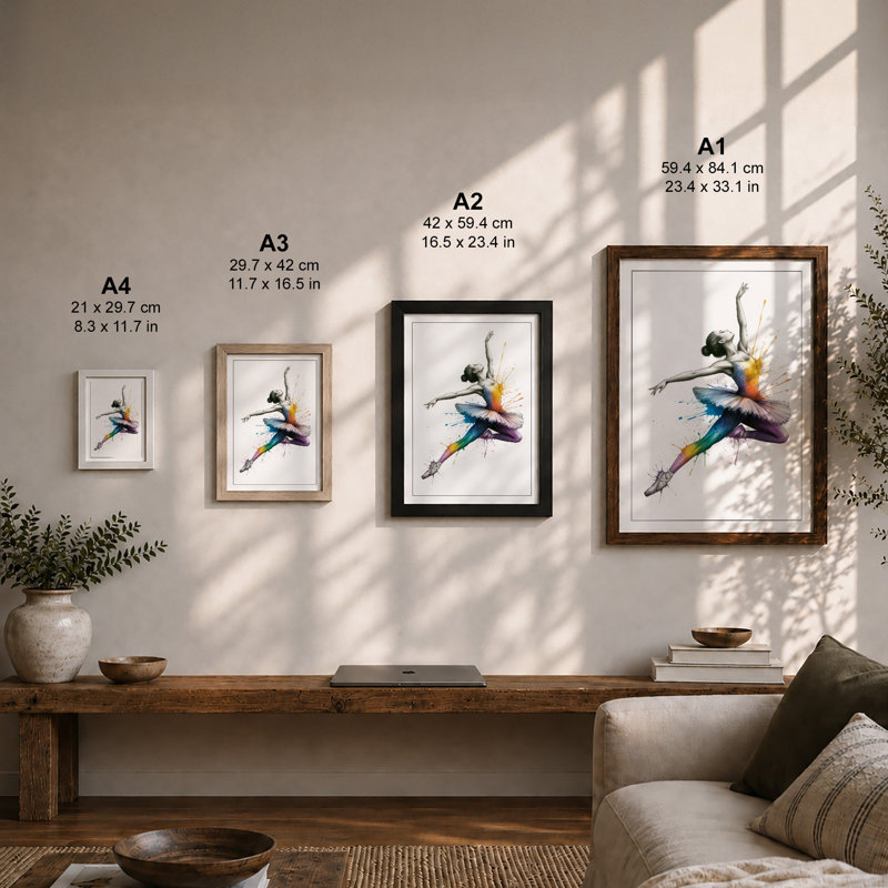 Dancer in Motion Modern - Framed Print, Unframed, A4 - 29.7 x 21.0 cm