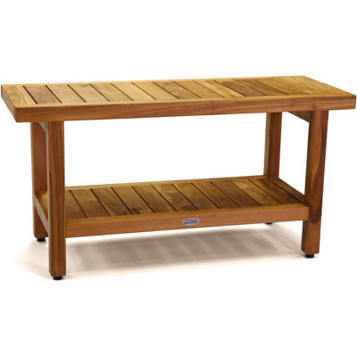 Banc de douche en teck 36 "avec tablette The Original