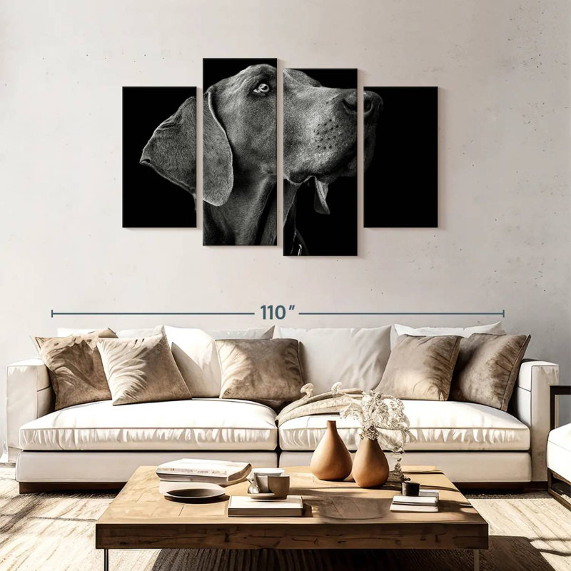 Brampt chien monochrome, H 48 po x l 75 po