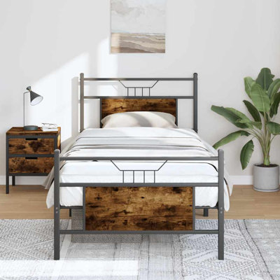 Bed Frame Without Mattress Single Engineered Wood