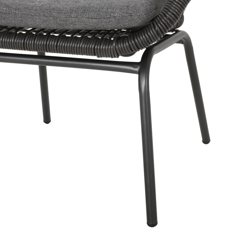 Chaise élégante grise, coussin de coussin, chaise moderne en fer robuste avec une construction stable et un siège nettoyable