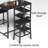 Three-piece Compact Dining Set With 3-tier Large-capacity Storage Rack