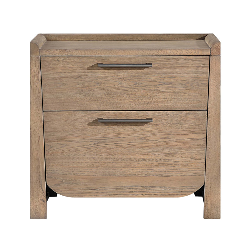Table de chevet moderne brun clair avec tiroirs de rangement, parfaite pour organiser et rehausser le décor de votre chambre à coucher