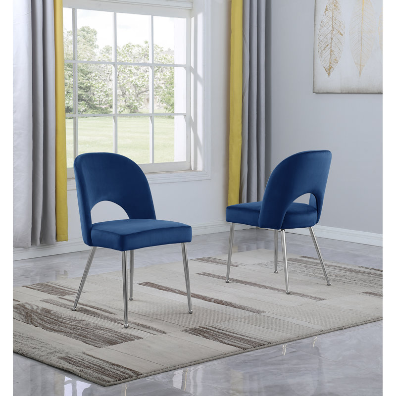 Chaise d'appoint rembourrée en velours Ivylynn, Gris foncé