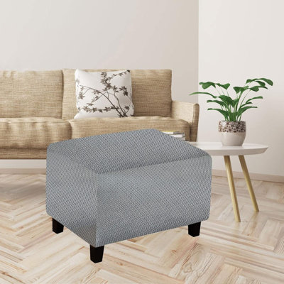2024 New Wear-Resistant Sofa Ottoman Cover, Stretch Rectangle Ottoman Slipcovers, Foot Stool Slipcover, Removable Footrest Stool Covers, Folding Storage Stool Furniture Protector(L)