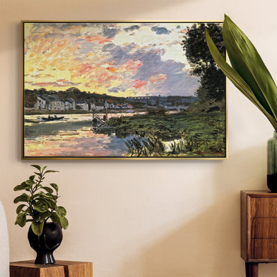 La seine à Bougival dans la soirée, 1870, reproduction d'art sur toile