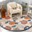Palash Wool Cotton Performance Floral Rug in Beige/Red-659455657