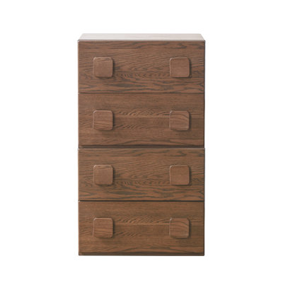 22.8"W MCM Solid Wood Nightstand with 2 Drawers-Single