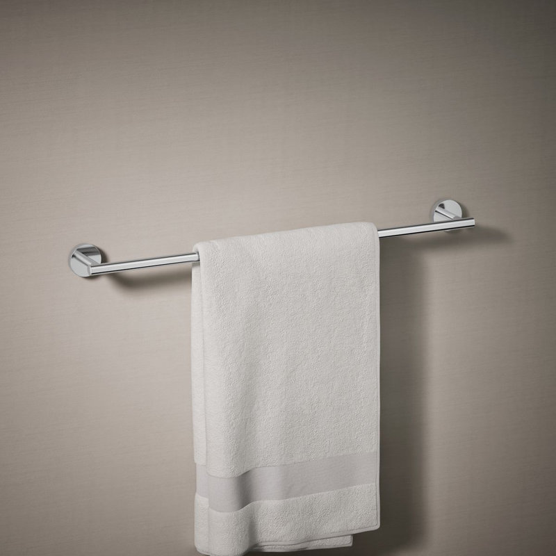 Porte-serviettes mural, Chrome poli, H 2 po x l 24 po x P 2,75 po