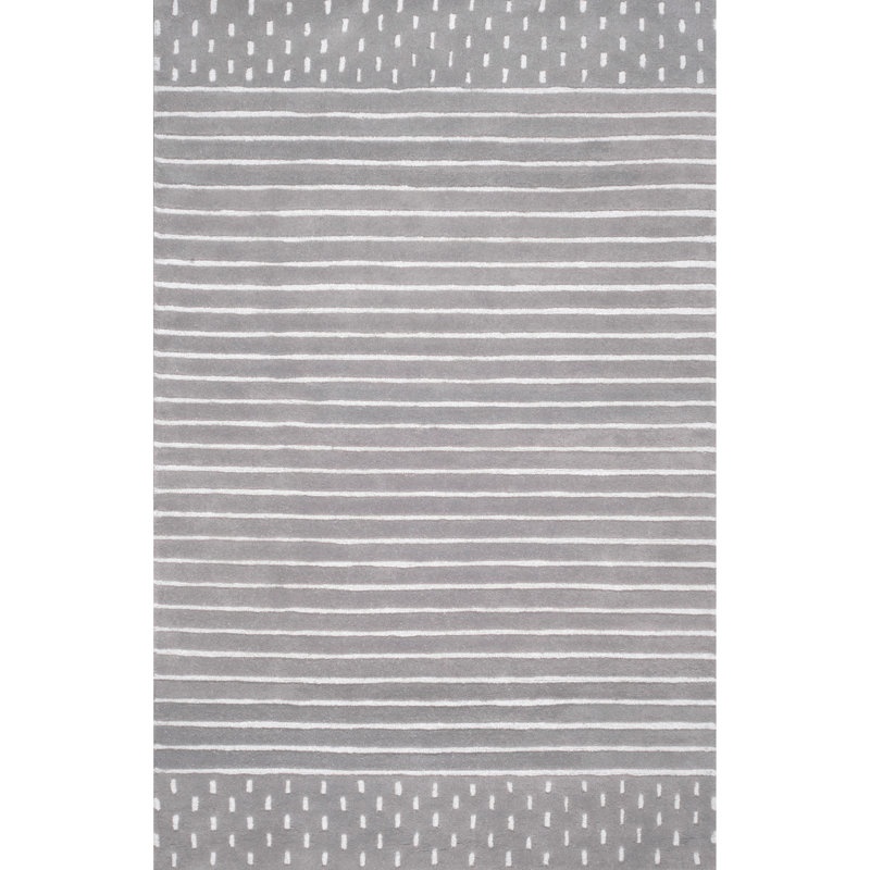 Tapis rayé en laine Clarita, Rectangle de 5 pi x 8 pi
