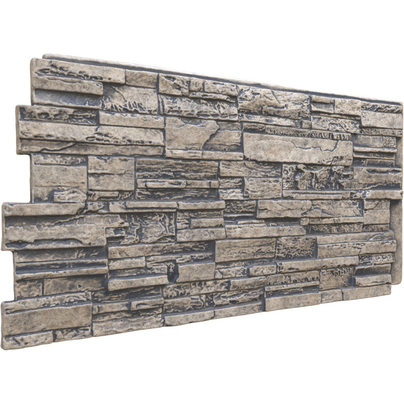 EverStone Cascade Faux Stone Panel, Linen Graphite