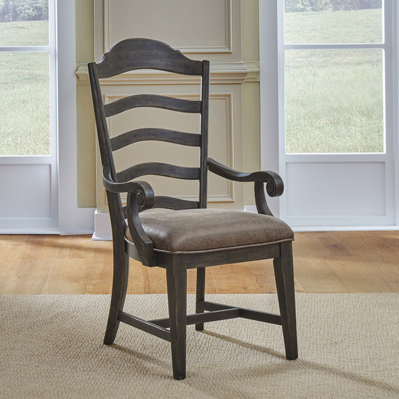 Trelawny Ladder Back Arm Chair w/ Upholstered Seat