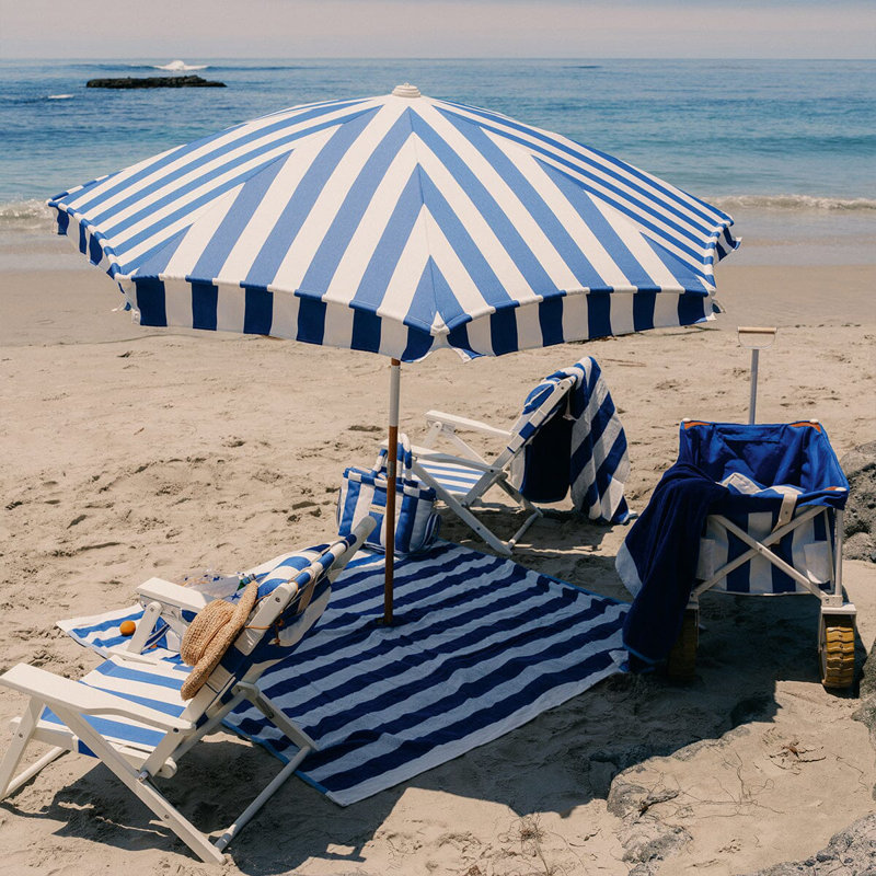 Amalfi Umbrella, Dark Green/ White 