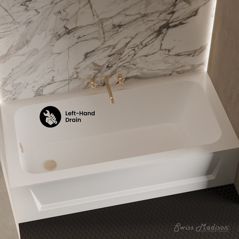 Virage 60" x 30" Left-Hand Drain Alcove Bathtub with Apron, Left