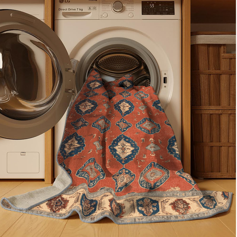 Tapis brun lavable à la machine, Rectangle 4pi x 6 pi